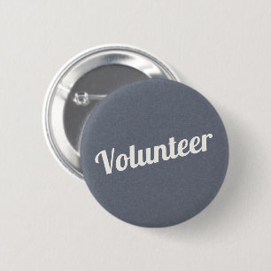 Blauw Linnen en Ivoor Pin-back Vrijwillige Buttonn Ronde Button 5,7 Cm