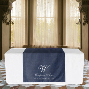 Blauw linnen tafelkleed banner script wandkleed