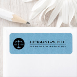 Blauw Linnen Zwart Justice Logo Etiket