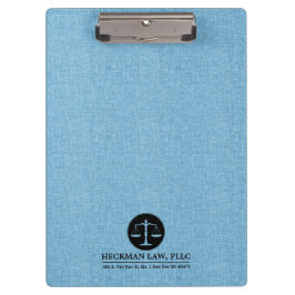 Blauw Linnen Zwart Justitie Logo Klembord