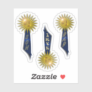 Blauw lint #1 Papa #1 Zoon Sticker