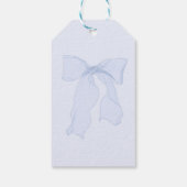 Blauw lint bedankje cadeautje cadeaulabel (Achterkant)