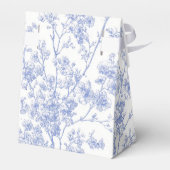 Blauw lint bloemige bruidsdouche vintage bedankdoosjes (Achterkant)