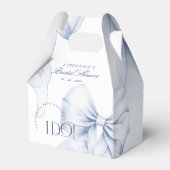 Blauw lint Bruidsdouche Bedankdoosjes (Voorkant Zijde)