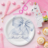 Blauw lint Bruidsdouche Papieren Bordje (Feest)