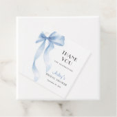 Blauw lint bruidsfeest bedankjes labels (In situ)