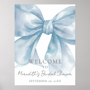 Blauw lint Bruidsfeest Welkomstbord Poster