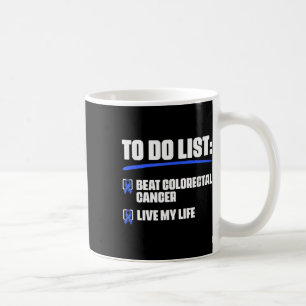 Blauw lint Colon Cancer Survivor Beat Colorectal Koffiemok