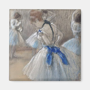 Blauw lint danser Edgar Degas Magneet