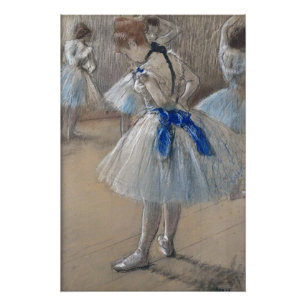 Blauw lint danser Edgar Degas Perfect Poster