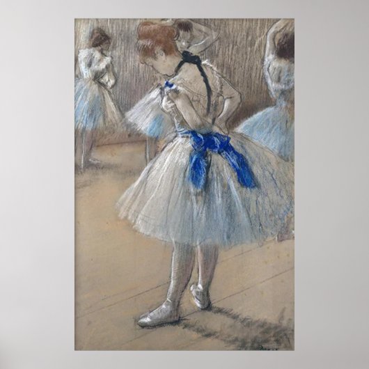 Blauw lint danser Edgar Degas Poster (Voorkant)