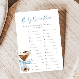 Blauw lint Espresso Martini Baby Shower Naam Raced