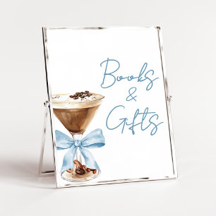 Blauw lint espressodobbe Boeken- en cadeauwinkel b Poster