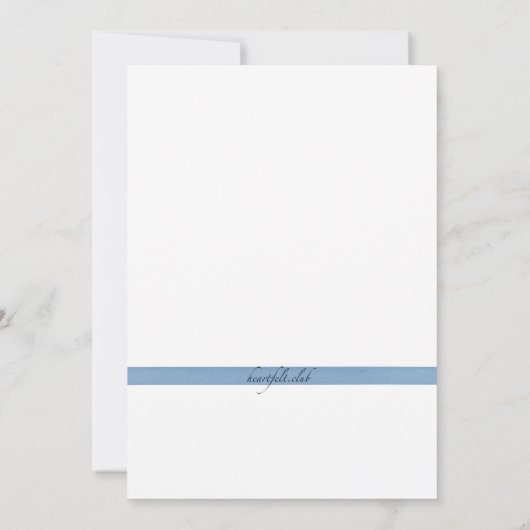 Blauw lint - Hartelijk dank Bedankkaart (Achterkant)