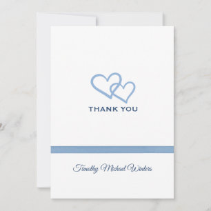 Blauw lint - Hartelijk dank Bedankkaart