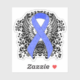 Blauw lint met vleugels sticker