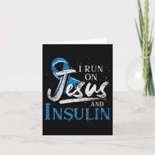 Blauw lint op Jezus en Insuline Diabetes Aw Kaart