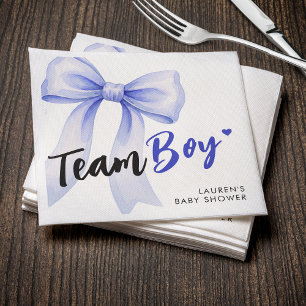 Blauw lint team jongen lint cute baby shower servet