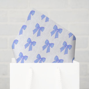 Blauw lintpatroon tissuepapier