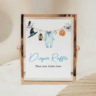 Blauw Little Boo Halloween Luier Raffle Poster