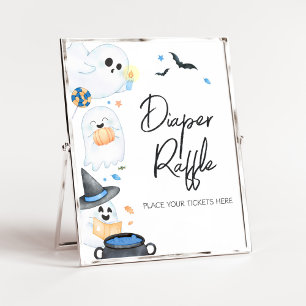 Blauw Little Boo Halloween Luier Raffle Poster