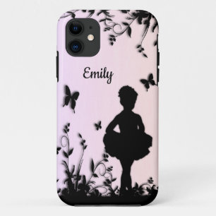 Blauw Littlest Ballerina Personaliseer Naam iPhone 11 Hoesje