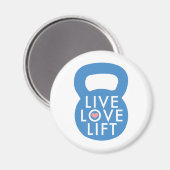 Blauw "Live Love Lift!" Magneet (Voorkant / Achterkant)