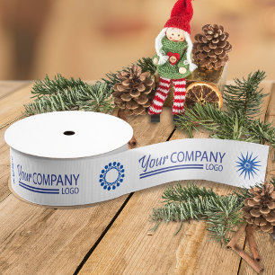Blauw Logo Blu Sneeuwvlok Zakelijk Logo Vakantiegi Grosgrain Lint