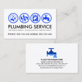 Blauw loodgieterswerk gereedschapspictogram loodgi visitekaartje (Voorkant / Achterkant)