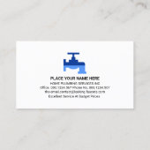 Blauw loodgieterswerk gereedschapspictogram loodgi visitekaartje (Achterkant)