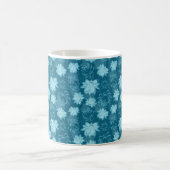 Blauw Lotus Flower Pattern on Turquoise Background Koffiemok (Center)