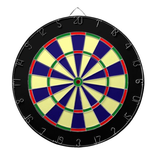 Blauw, Lt Geel, Groen, Rood Metalen Kooi Dartboard Dartbord (Voorkant)
