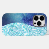 Blauw Luxe Moderne gradiënt galaxy glitter ster Case-Mate iPhone Case (Achterkant (horizontaal))