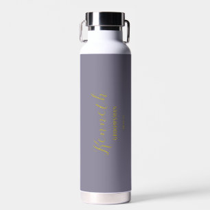 Blauw Magenta Brass Modern Monogram Bachelor Waterfles