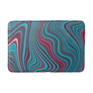 Blauw & Magenta Golvende Marmering Agaat Abstracti Badmat