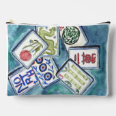 blauw Mahjong Tegel Tas (Voorkant)