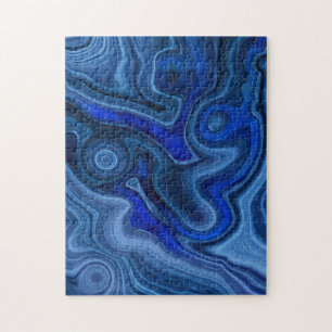 Blauw Malachiet Steen Unieke Edelsteen Geologie Legpuzzel