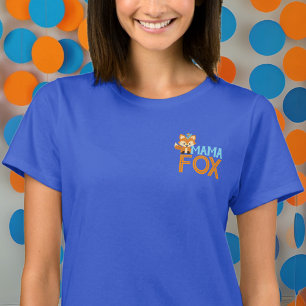 Blauw Mama Fox Wild One Woodland Verjaardag T-shir T-shirt