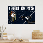 blauw Man op het Mangat OHH BOYS Poster (Keuken)