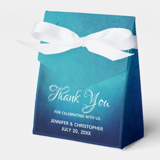 Blauw Mandala Abstract Bedankdoosjes (Voorkant Zijde)