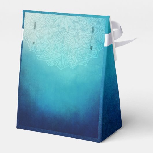 Blauw Mandala Abstract Bedankdoosjes (Achterkant)