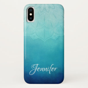  Blauw Mandala Abstract iPhone X Hoesje