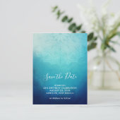 Blauw Mandala Abstract Save the Date Briefkaart (Staand voorkant)