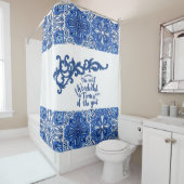 Blauw Mandala Badkamergordijn Douchegordijn (In situ)