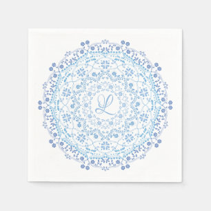 Blauw Mandala Bewerkbare Originele Papieren Servet