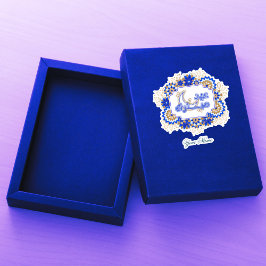 Blauw Mandala Bloemen Eid Mubarak Sticker