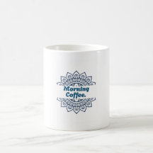 Blauw Mandala Gespleten Patroon Morgen Koffie Kera