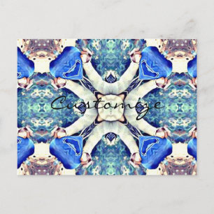 Blauw mandala hart Thunder_Cove Briefkaart