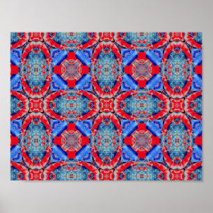 Blauw mandala hart Thunder_Cove Poster