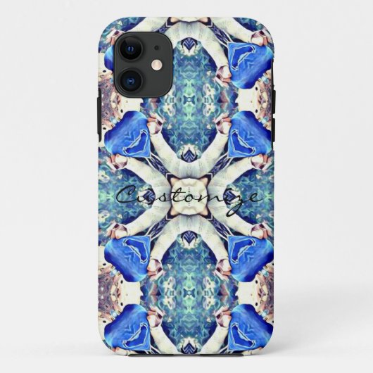 Blauw mandala harten patroon Thunder_Cove Case-Mate iPhone Case (Achterkant)